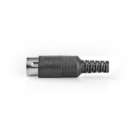 DIN csatlakozó | Egyenes | Dugasz | Nikkelezett | Rácsavarható | Bemenő kábel átmérő: 6.0 mm | PVC | Fekete | 25 db | Műanyag Zacskó