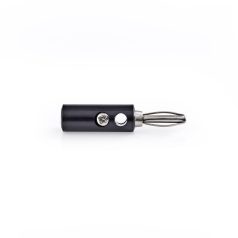   Banán csatlakozó | Egyenes | Dugasz | Nikkelezett | Csavar | Bemenő kábel átmérő: 4.5 mm | PVC | Fekete | 25 db | Műanyag Zacskó