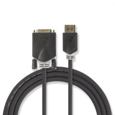   DisplayPort kábel | DisplayPort Dugasz | DVI-D 24+1-Érintkezős Dugasz | 1080p | Aranyozott | 2.00 m | Kerek | PVC | Antracit | Műanyag Zacskó