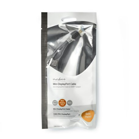 Mini DisplayPort kábel | DisplayPort 1.4 | Mini DisplayPort Dugasz | HDMI™ Kimenet | 48 Gbps | Aranyozott | 0.20 m | Kerek | PVC | Antracit | Műanyag Zacskó