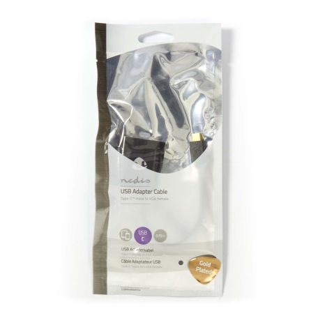 USB-C™ Adapter | USB 3.1 | USB-C™ Dugasz | VGA Aljzat | 1080p | 0.20 m | Kerek | Aranyozott | PVC | Antracit | Műanyag Zacskó