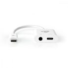 USB Többportos Adapter | USB 3.1 | USB-C™ Dugasz | USB-C™ Aljzat / 3.5 mm Aljzat | 0.15 m | Kerek | Aranyozott / Nikkelezett | PVC | Fehér | Műanyag Zacskó