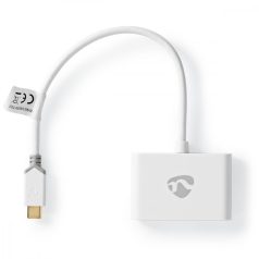   USB Többportos Adapter | USB 3.1 Gen1 | USB-C™ Dugasz | 2x USB-A | 1000 Mbps | 0.20 m | Kerek | Aranyozott | PVC | Fehér | Műanyag Zacskó