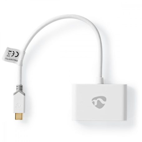 USB Többportos Adapter | USB 3.1 Gen1 | USB-C™ Dugasz | 2x USB-A | 1000 Mbps | 0.20 m | Kerek | Aranyozott | PVC | Fehér | Műanyag Zacskó