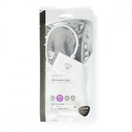 USB Többportos Adapter | USB 3.1 Gen1 | USB-C™ Dugasz | 2x USB-A | 1000 Mbps | 0.20 m | Kerek | Aranyozott | PVC | Fehér | Műanyag Zacskó