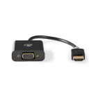 HDMI™ adapter | HDMI™ Csatlakozó | USB Micro-B Aljzat / VGA Aljzat / 3.5 mm Aljzat | Aranyozott | Egyenes | PVC | Antracit | 1 db | Doboz