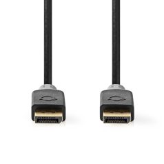   DisplayPort kábel | DisplayPort Dugasz | DisplayPort Dugasz | 8K@60Hz | Aranyozott | 1.00 m | Kerek | PVC | Antracit | Doboz