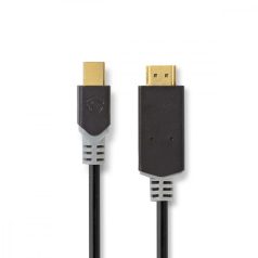   Mini DisplayPort kábel | DisplayPort 1.2 | Mini DisplayPort Dugasz | HDMI™ Csatlakozó | 21.6 Gbps | Aranyozott | 2.00 m | Kerek | PVC | Antracit | Ablakos Doboz