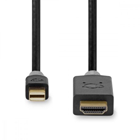 Mini DisplayPort kábel | DisplayPort 1.2 | Mini DisplayPort Dugasz | HDMI™ Csatlakozó | 21.6 Gbps | Aranyozott | 2.00 m | Kerek | PVC | Antracit | Ablakos Doboz