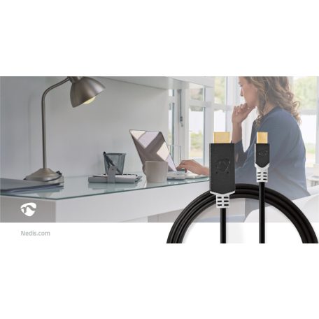 Mini DisplayPort kábel | DisplayPort 1.4 | Mini DisplayPort Dugasz | HDMI™ Csatlakozó | 48 Gbps | Aranyozott | 2.00 m | Kerek | PVC | Antracit | Ablakos Doboz