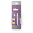 Lightning Kábel | USB 2.0 | Apple Lightning, 8 Pólusú | USB-A Dugasz | 480 Mbps | Aranyozott | 3.00 m | Kerek | PVC | Fehér / Szürke | Doboz