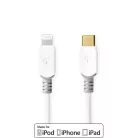 Lightning Kábel | USB 2.0 | Apple Lightning, 8 Pólusú | USB-C™ Dugasz | 480 Mbps | Aranyozott | 1.00 m | Kerek | PVC | Fehér | Doboz