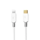 Lightning Kábel | USB 2.0 | Apple Lightning, 8 Pólusú | USB-C™ Dugasz | 480 Mbps | Aranyozott | 1.00 m | Kerek | PVC | Fehér | Doboz