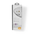 Lightning Kábel | USB 2.0 | Apple Lightning, 8 Pólusú | USB-C™ Dugasz | 480 Mbps | Aranyozott | 3.00 m | Kerek | PVC | Fehér / Szürke | Ablakos Doboz
