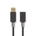 USB kábel | USB 3.2 Gen 1 | USB-A Dugasz | USB-A Aljzat | 5 Gbps | Aranyozott | 2.00 m | Kerek | PVC | Antracit | Doboz