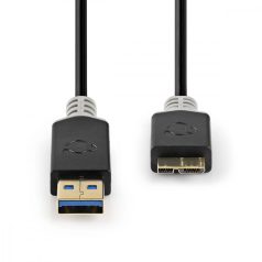   USB kábel | USB 3.2 Gen 1 | USB-A Dugasz | USB Micro-B Dugasz | 5 Gbps | Aranyozott | 2.00 m | Kerek | PVC | Antracit | Doboz