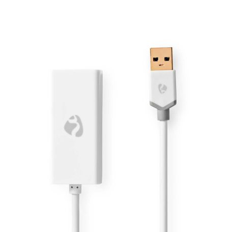 USB hálózati adapter | USB 3.2 Gen 1 | 1 Gbps | USB-A Dugasz | RJ45 Aljzat | 0.20 m | Kerek | Aranyozott | Tiszta Réz | Fehér | Doboz