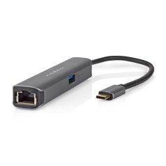   USB Többportos Adapter | USB 3.2 Gen 1 | USB-C™ Dugasz | HDMI™ Kimenet / RJ45 Aljzat / USB-A Aljzat / USB-C™ Aljzat | 5 Gbps | 0.20 m | Kerek | Aranyozott | PVC | Antracit | Doboz