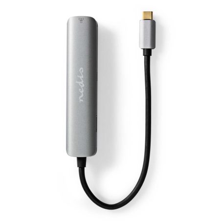 USB Többportos Adapter | USB 3.2 Gen 1 | USB-C™ Dugasz | HDMI™ Kimenet / RJ45 Aljzat / USB-A Aljzat / USB-C™ Aljzat | 5 Gbps | 0.20 m | Kerek | Aranyozott | PVC | Antracit | Doboz