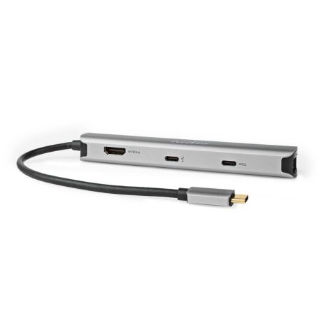 USB Többportos Adapter | USB 3.2 Gen 1 | USB-C™ Dugasz | HDMI™ Kimenet / RJ45 Aljzat / 2x USB-A Aljzat / 2x USB-C™ | 5 Gbps | 0.20 m | Kerek | Aranyozott | PVC | Antracit | Doboz