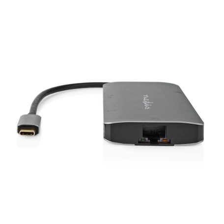 USB Többportos Adapter | USB 3.2 Gen 1 | USB-C™ Dugasz | HDMI™ Kimenet / Micro SD / RJ45 Aljzat / SD / USB-C™ Aljzat / 3x USB-A Aljzat | 5 Gbps | 0.20 m | Kerek | Aranyozott | PVC | Antracit | Doboz