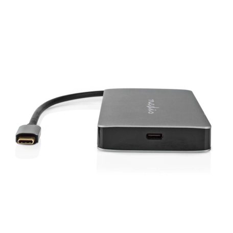 USB Többportos Adapter | USB 3.2 Gen 1 | USB-C™ Dugasz | Micro SD / RJ45 Aljzat / SD / USB-C™ Aljzat / 2x HDMI™ / 2x USB-A Aljzat | 5 Gbps | 0.20 m | Kerek | Aranyozott | PVC | Antracit | Doboz