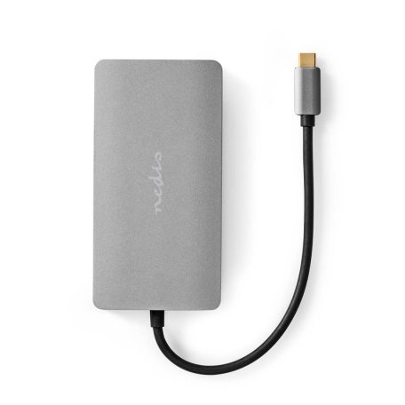 USB Többportos Adapter | USB 3.2 Gen 1 | USB-C™ Dugasz | Micro SD / RJ45 Aljzat / SD / USB-C™ Aljzat / 2x HDMI™ / 2x USB-A Aljzat | 5 Gbps | 0.20 m | Kerek | Aranyozott | PVC | Antracit | Doboz