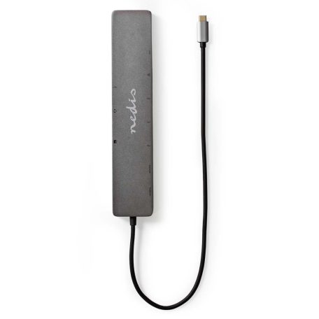 USB Többportos Adapter | USB 3.2 Gen 1 | USB-C™ Dugasz | Micro SD / RJ45 Aljzat / SD / 2x HDMI™ / 2x USB-C™ / 3x USB-A Aljzat | 0.40 m | Kerek | Aranyozott | TPE | Antracit | Doboz