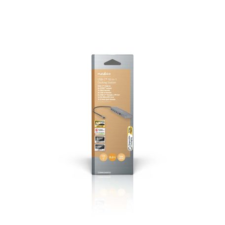 USB Többportos Adapter | USB 3.2 Gen 1 | USB-C™ Dugasz | Micro SD / RJ45 Aljzat / SD / 2x HDMI™ / 2x USB-C™ / 3x USB-A Aljzat | 0.40 m | Kerek | Aranyozott | TPE | Antracit | Doboz