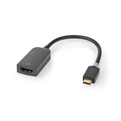   USB-C™ Adapter | USB 3.2 Gen 1 | USB-C™ Dugasz | HDMI™ Kimenet | 4K@60Hz | 0.20 m | Kerek | Aranyozott | PVC | Antracit | Ablakos Doboz Euro Lock Zárral