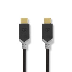   USB kábel | USB 3.2 Gen 1 | USB-C™ Dugasz | USB-C™ Dugasz | 60 W | 4K@60Hz | 5 Gbps | Nikkelezett | 1.00 m | Kerek | PVC | Antracit | Ablakos Doboz