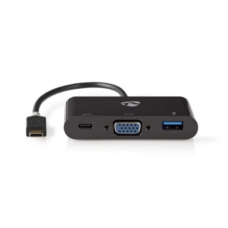 USB Többportos Adapter | USB 3.2 Gen 1 | USB-C™ Dugasz | USB-A Aljzat / USB-C™ Aljzat / VGA Aljzat | 0.20 m | Kerek | Aranyozott | PVC | Antracit | Ablakos Doboz