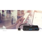 USB Többportos Adapter | USB 3.2 Gen 1 | USB-C™ Dugasz | USB-A Aljzat / USB-C™ Aljzat / VGA Aljzat | 0.20 m | Kerek | Aranyozott | PVC | Antracit | Ablakos Doboz