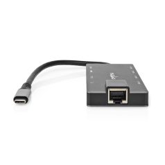   USB Többportos Adapter | USB 3.2 Gen 1 | USB-C™ Dugasz | HDMI™ Kimenet / RJ45 Aljzat / SD / 2x USB-C™ / 3.5 mm Aljzat / 3x USB-A Aljzat | 5 Gbps | 0.20 m | Kerek | Aranyozott | PVC | Antracit | Doboz