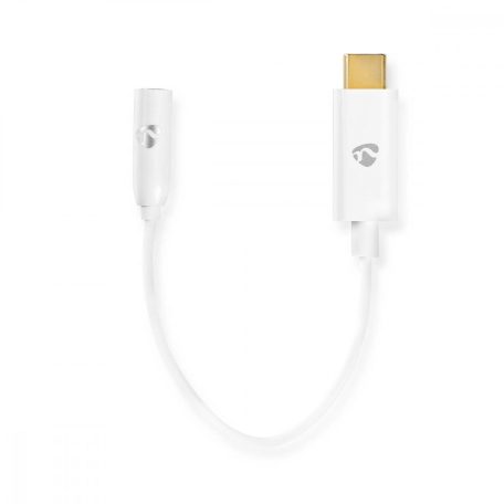 USB-C™ Adapter | USB 3.1 | USB-C™ Dugasz | 3.5 mm Aljzat | 0.15 m | Kerek | Nikkelezett | PVC | Fehér | Doboz