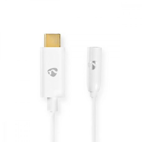 USB-C™ Adapter | USB 3.1 | USB-C™ Dugasz | 3.5 mm Aljzat | 0.15 m | Kerek | Nikkelezett | PVC | Fehér | Doboz
