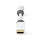 USB-C™ Adapter | USB 2.0 | USB-C™ Dugasz | 3.5 mm Aljzat | 0.10 m | Kerek | Aranyozott | PVC | Fehér | Doboz