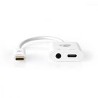 USB Többportos Adapter | USB 3.1 | USB-C™ Dugasz | USB-C™ Aljzat / 3.5 mm Aljzat | 0.15 m | Kerek | Nikkelezett | PVC | Fehér | Ablakos Doboz