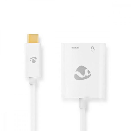 USB Többportos Adapter | USB 3.1 | USB-C™ Dugasz | USB-C™ Aljzat / 3.5 mm Aljzat | 0.15 m | Kerek | Nikkelezett | PVC | Fehér | Ablakos Doboz