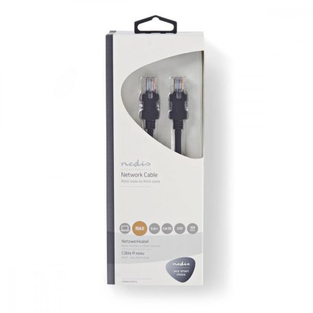 CAT5e hálózati kábel | U/UTP | RJ45 Dugasz | RJ45 Dugasz | 5.00 m | Kerek | LSZH | Antracit | Ablakos Doboz