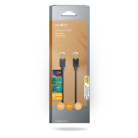 CAT6 hálózati kábel | RJ45 Dugasz | RJ45 Dugasz | F/UTP | 3.00 m | Kerek | LSZH / PVC | Antracit | Ablakos Doboz
