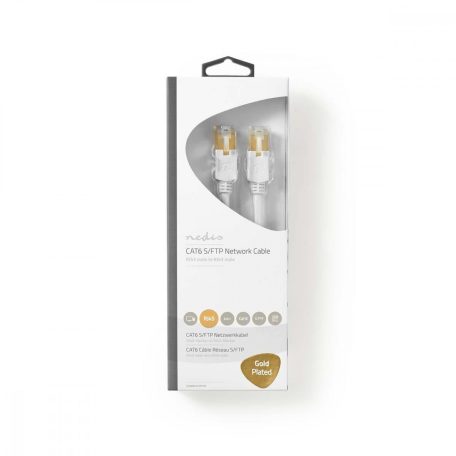 CAT6 hálózati kábel | RJ45 Dugasz | RJ45 Dugasz | S/FTP | 0.50 m | Kerek | LSZH / PVC | Fehér | Ablakos Doboz