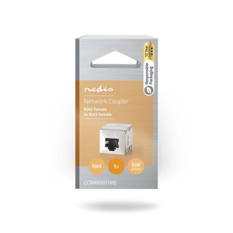 Hálózati csatlakozó | CAT6 | Árnyékolt | RJ45 Aljzat | RJ45 Aljzat | Egyenes | Fém | Doboz