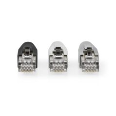   RJ45 csatlakozó | RJ45 Pass Through | Szilárd/szálas FTP CAT6 | Egyenes | Aranyozott | 10 db | PVC | Fehér / Fekete / Szürke | Doboz