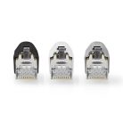 RJ45 csatlakozó | RJ45 Pass Through | Szilárd/szálas FTP CAT7 | Egyenes | Aranyozott | 10 db | PVC | Fehér / Fekete / Szürke | Doboz
