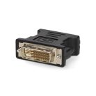 DVI adapter | DVI-I 24+5-Pin Dugasz | VGA Aljzat | Nikkelezett | Egyenes | PVC | Fekete | Doboz