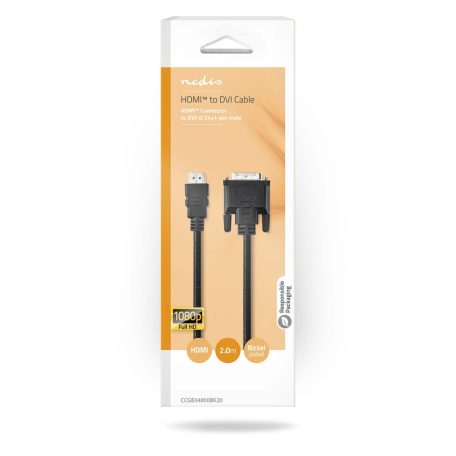 HDMI™ kábel | HDMI™ Csatlakozó | DVI-D 24+1-Érintkezős Dugasz | 1080p | Nikkelezett | 2.00 m | Egyenes | PVC | Fekete | Doboz