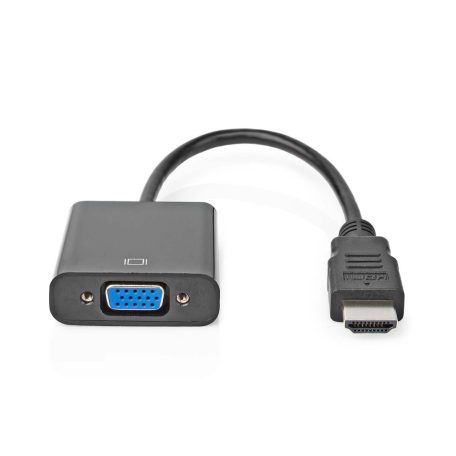 HDMI™ adapter | HDMI™ Csatlakozó | VGA Aljzat / 3.5 mm Aljzat | Nikkelezett | Egyenes | PVC | Fekete | 1 db | Doboz