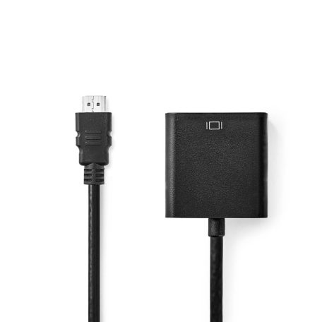 HDMI™ adapter | HDMI™ Csatlakozó | VGA Aljzat / 3.5 mm Aljzat | Nikkelezett | Egyenes | PVC | Fekete | 1 db | Doboz