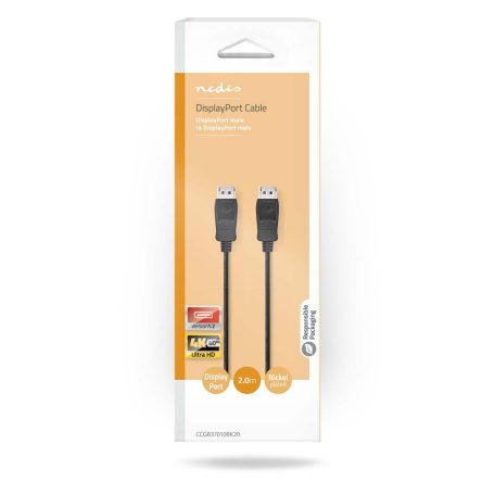 DisplayPort kábel | DisplayPort Dugasz | DisplayPort Dugasz | 4K@60Hz | Nikkelezett | 2.00 m | Kerek | PVC | Fekete | Doboz
